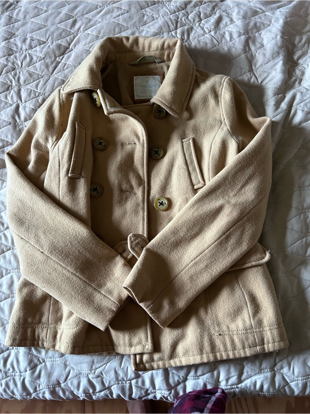American Eagle Outfitters Camel Peacoat Jacket